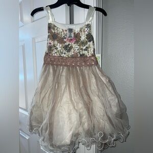 Bonnie Jean Floral/Glitter Dress, Girls Size 7, NWT